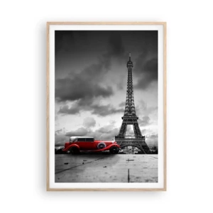 Plakat w ramie jasny dąb - Nie tak dawno w Paryżu - 70x100 cm