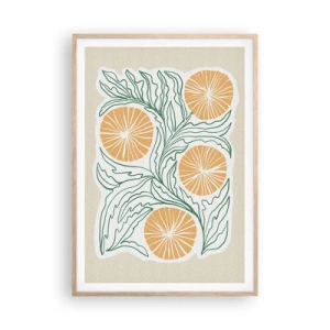 Plakat w ramie jasny dąb - Etnicznie z nutą abstrakcji - 70x100 cm