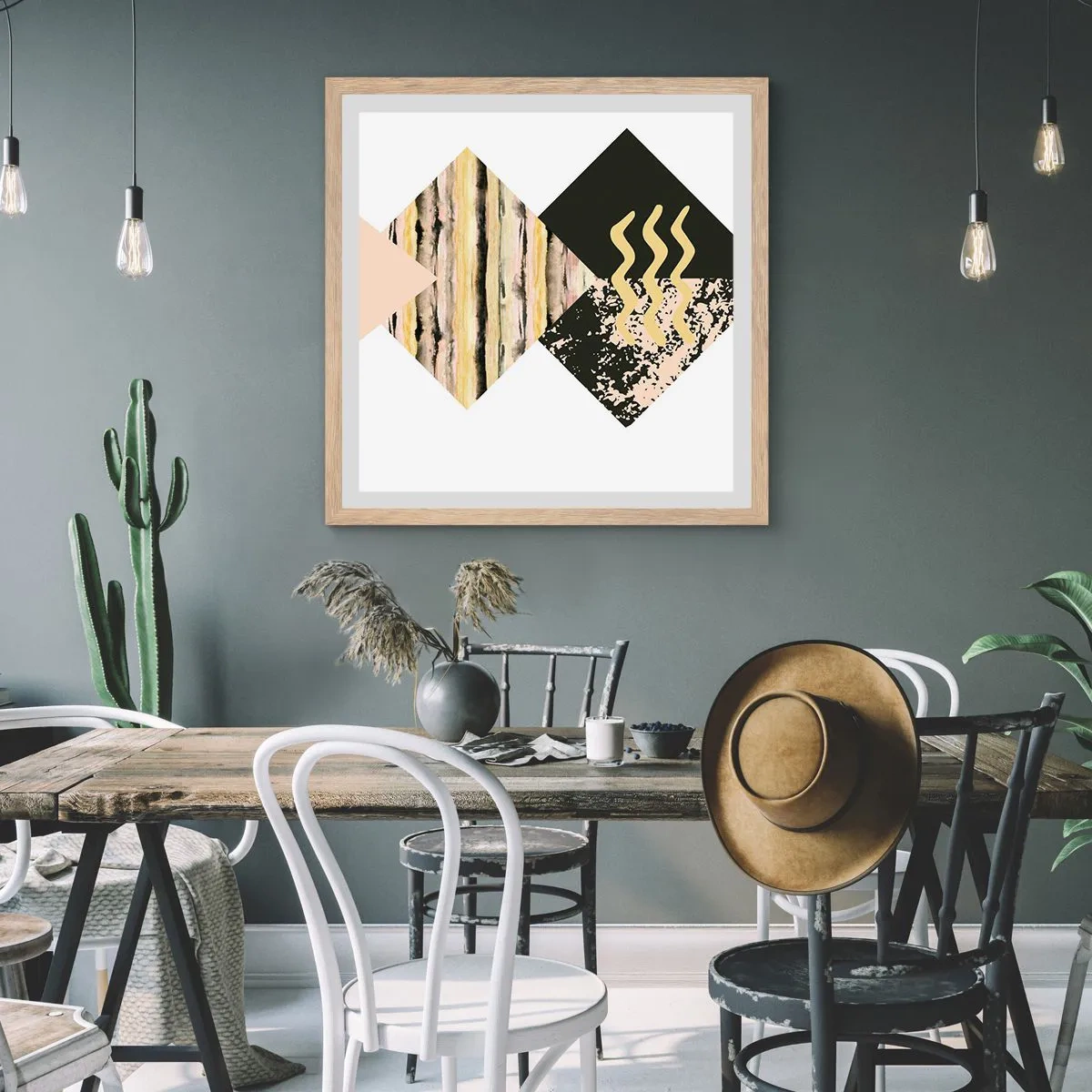 Plakat w ramie jasny dąb - Nie takie proste - 60x60 cm