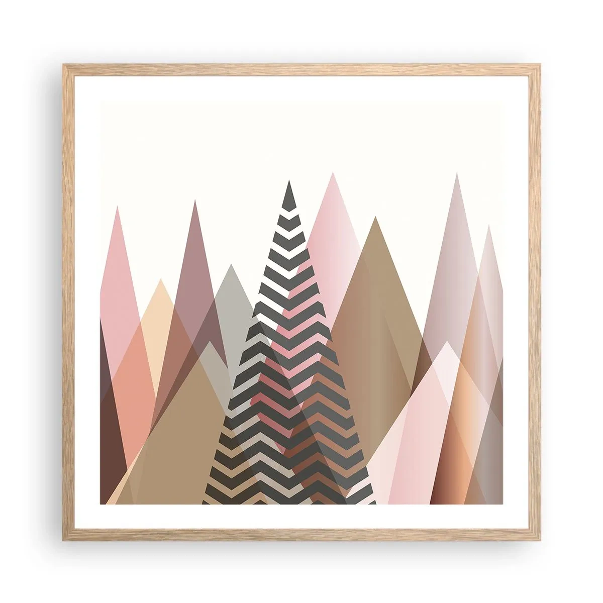 Plakat w ramie jasny dąb - Piramidalny widok - 60x60 cm