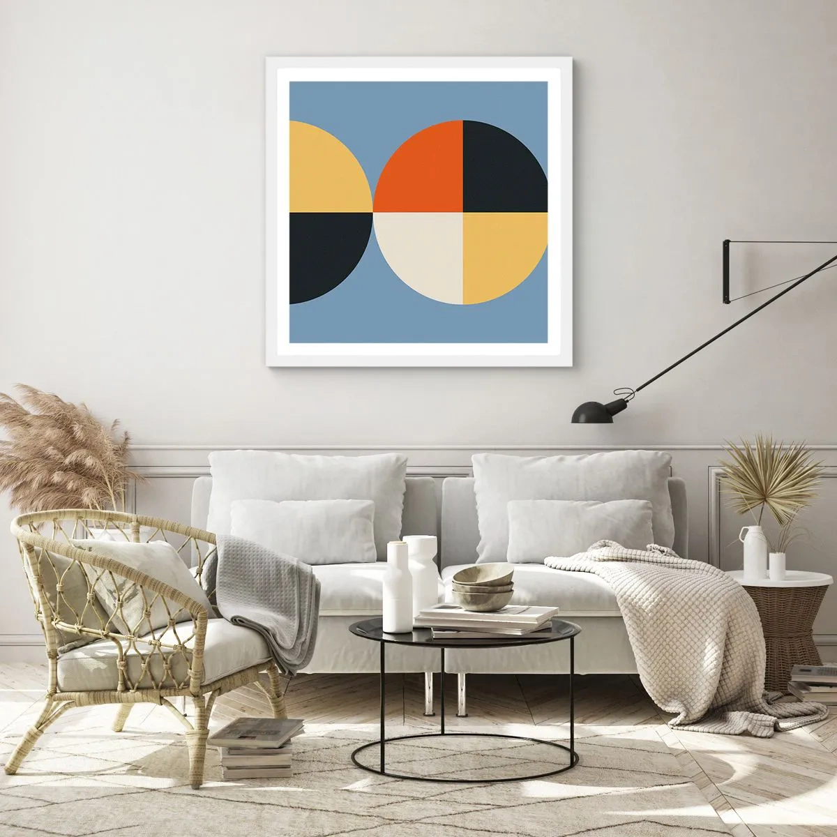 Plakat w białej ramie - Patrz i licz - 50x50 cm