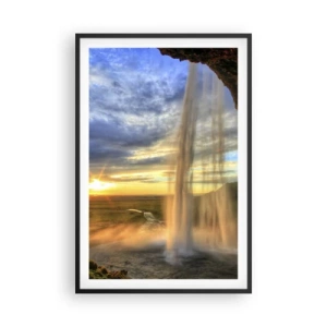 Plakat w czarnej ramie - Świat za zasłoną kropel - 61x91 cm