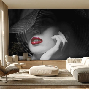 Fototapeta Premium Sand - Studium w szkarłacie - Kobieta, Czerwone Usta, Moda - 150x105 cm
