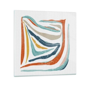 Obraz na szkle - Abstrakcja przyjaźnie uśmiechnięta - 60x60 cm