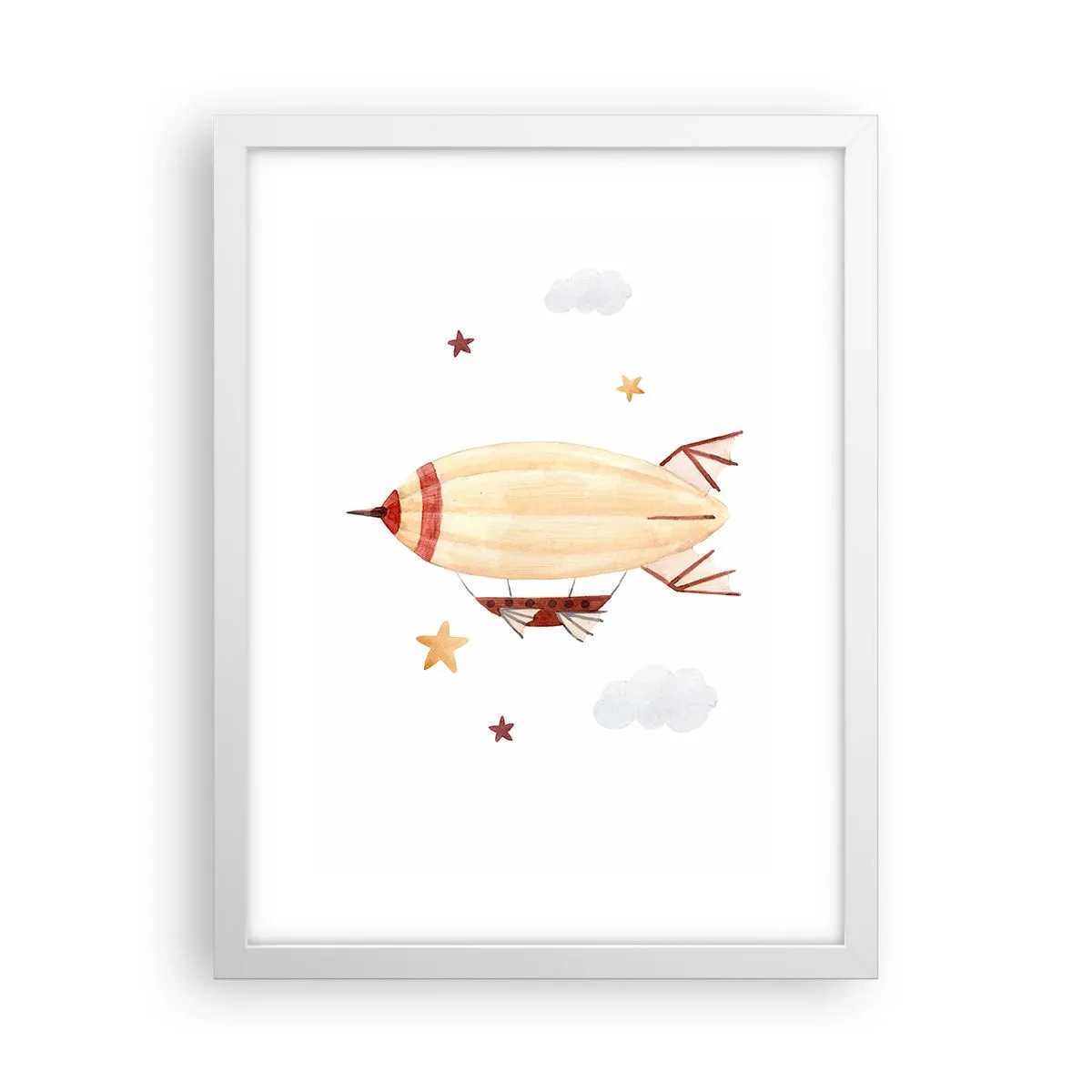 Plakat w białej ramie - Powietrzny statek - 30x40 cm