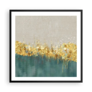 Plakat w czarnej ramie - Złota granica - 60x60 cm