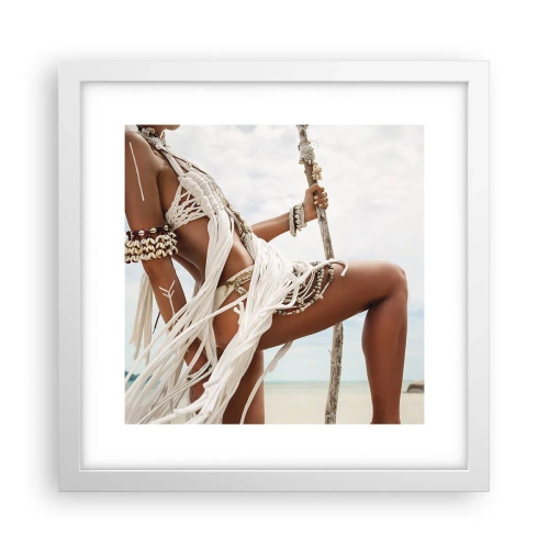 Plakat w białej ramie - Kapłanka słońca - 30x30 cm