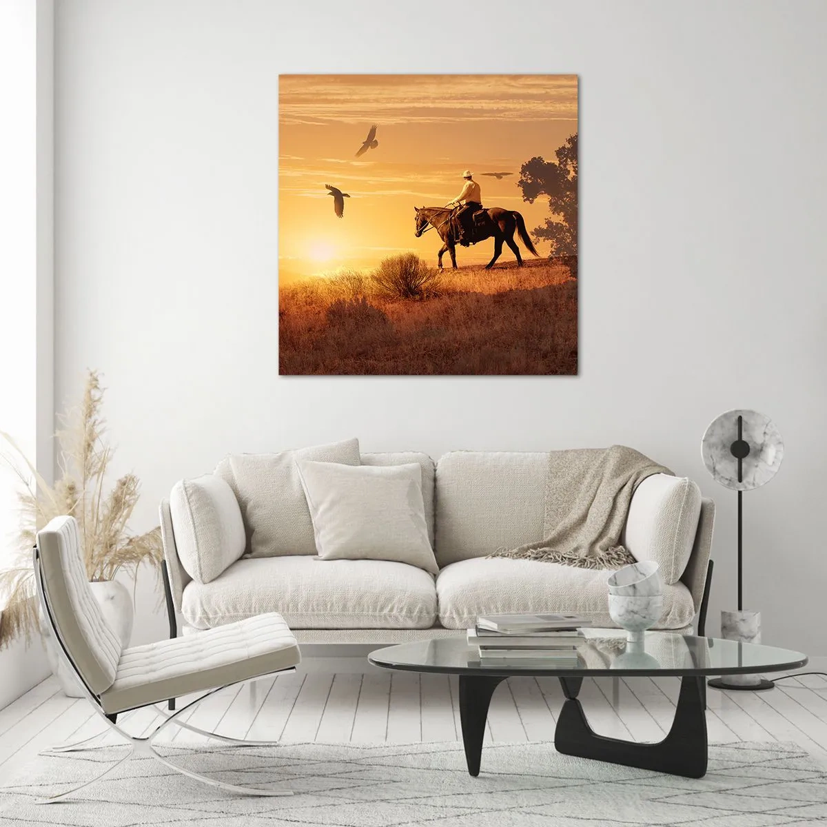 Obraz na szkle - Samotnie przez prerię - 70x70 cm