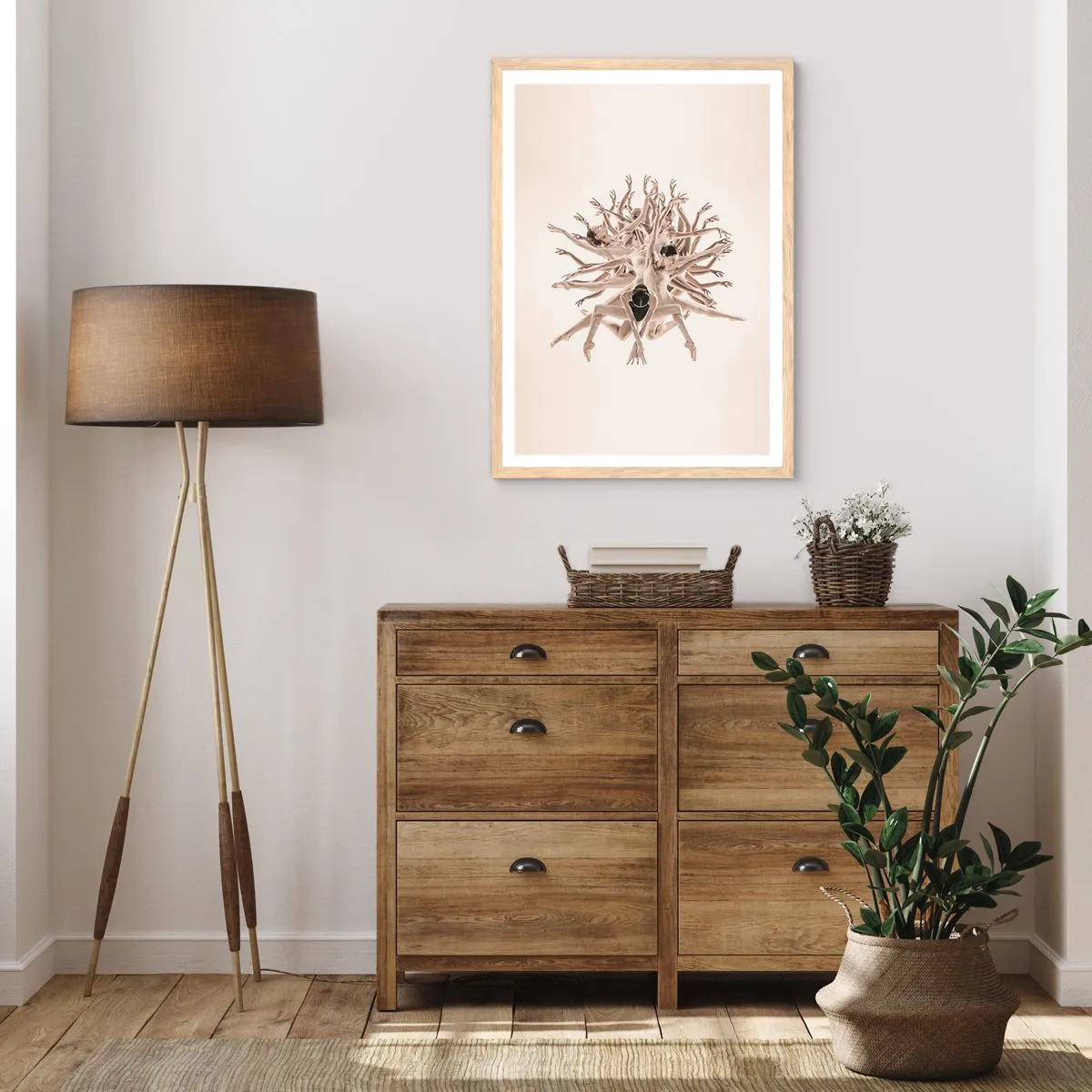 Plakat w ramie jasny dąb - Rozkwitanie w tańcu - 70x100 cm