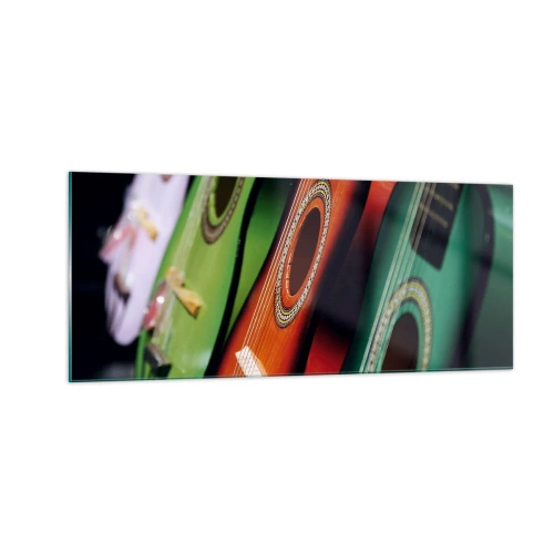 Obraz na szkle - Gitara ma wiele barw - 100x40 cm