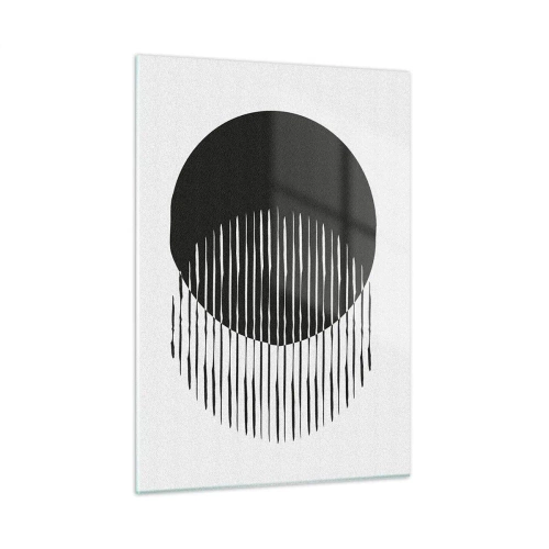 Obraz na szkle - Minimalistyczna forma dwóch przecinających się okręgów - 50x70cm - Jego alter ego - Nowoczesna dekoracja ścienna do salonu, kuchni i sypialni ARTTOR