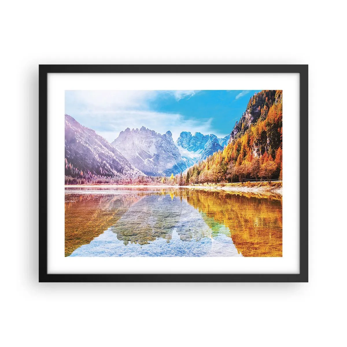 Plakat w czarnej ramie - A w górach już jesień - 50x40 cm