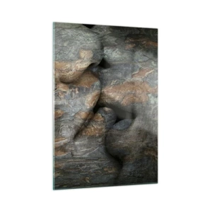 Obraz na szkle - Twarze wtopione w fakturę kory drzewa - 50x70cm - Na zawsze razem - Nowoczesna dekoracja ścienna do salonu, kuchni i sypialni ARTTOR
