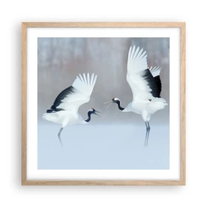 Plakat w ramie jasny dąb - Taniec we mgle - 50x50 cm