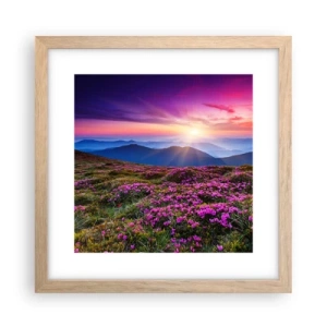 Plakat w ramie jasny dąb - Ziół zapachniały świeże pęki od niw - 30x30 cm