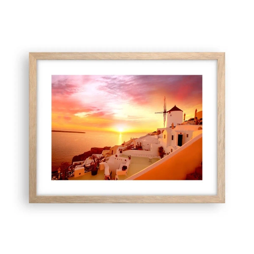 Plakat w ramie jasny dąb - Rozpłynąć się w bieli i złocie - 40x30 cm