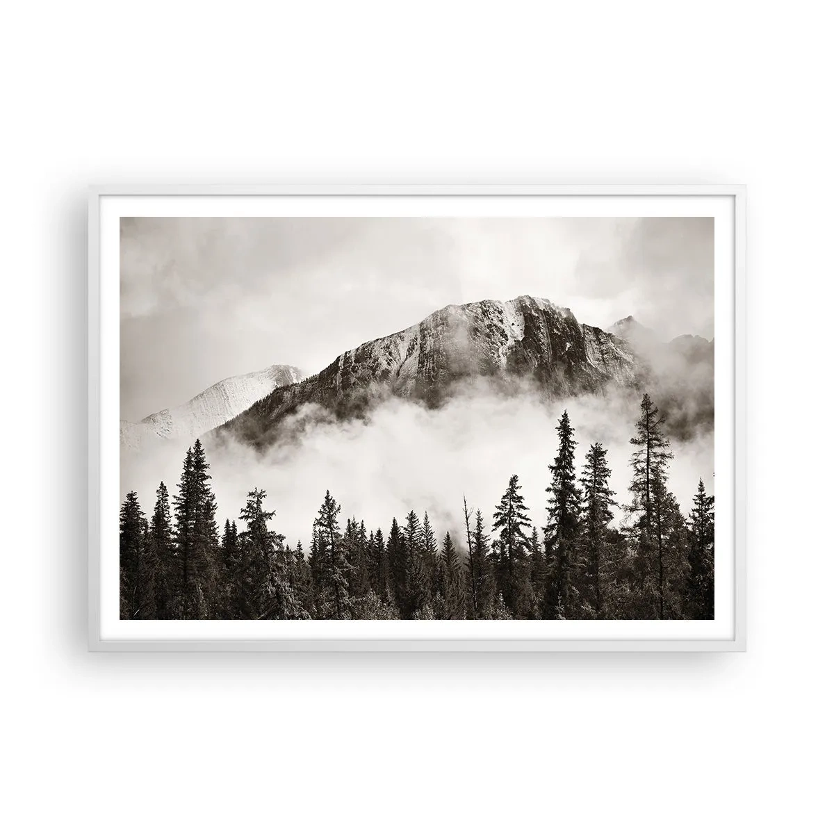 Plakat w białej ramie - Granitowy władca - 100x70 cm