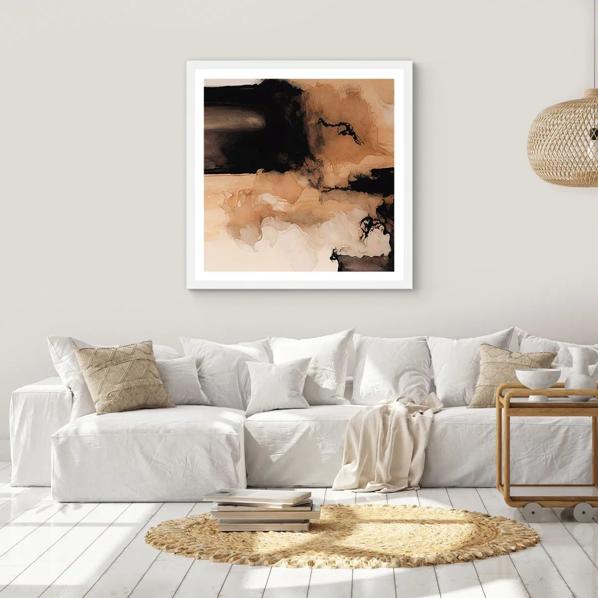 Plakat w białej ramie - Abstrakcja intrygująca - 60x60 cm