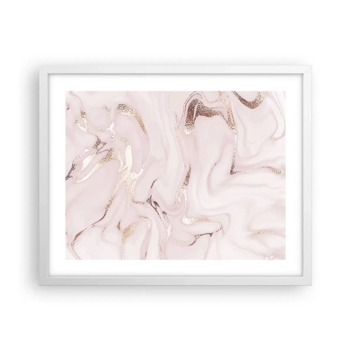 Plakat w białej ramie - W różowym szale - 50x40 cm