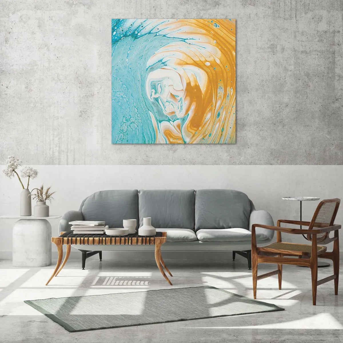 Obraz na szkle - Pastelowy wir - 70x70 cm