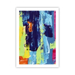 Plakat - Abstrakcyjne pociągnięcia pędzla w żywych kolorach - 50x70cm - Życie jest piękne! - Nowoczesna dekoracja ścienna do salonu, kuchni i sypialni ARTTOR