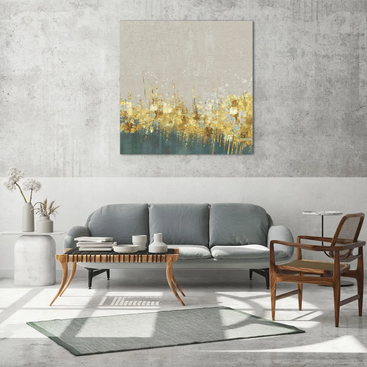 Obraz na szkle - Złota granica - 50x50 cm