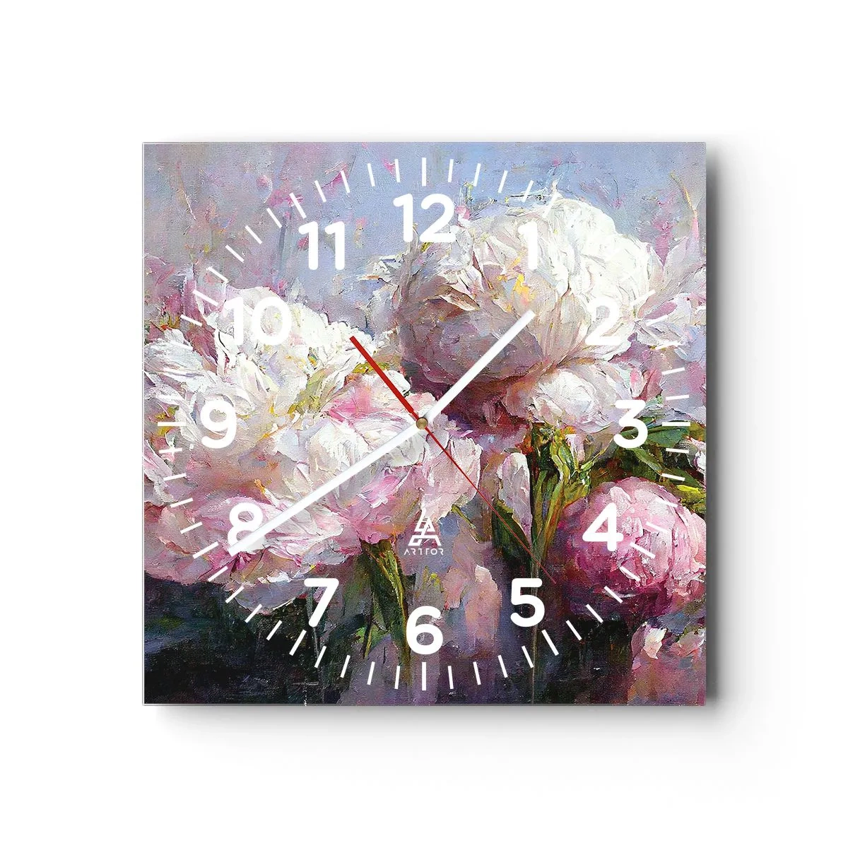 Zegar ścienny - Kipiący życiem bukiet - 40x40 cm
