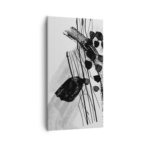 Obraz na płótnie - Czarno-biała abstrakcja organiczna - 55x100 cm