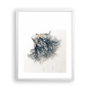 Plakat w białej ramie - Zasłuchana w szept drzewa - 40x50 cm