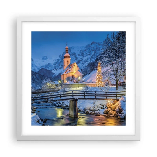 Plakat w białej ramie - Duch Świąt - 40x40 cm
