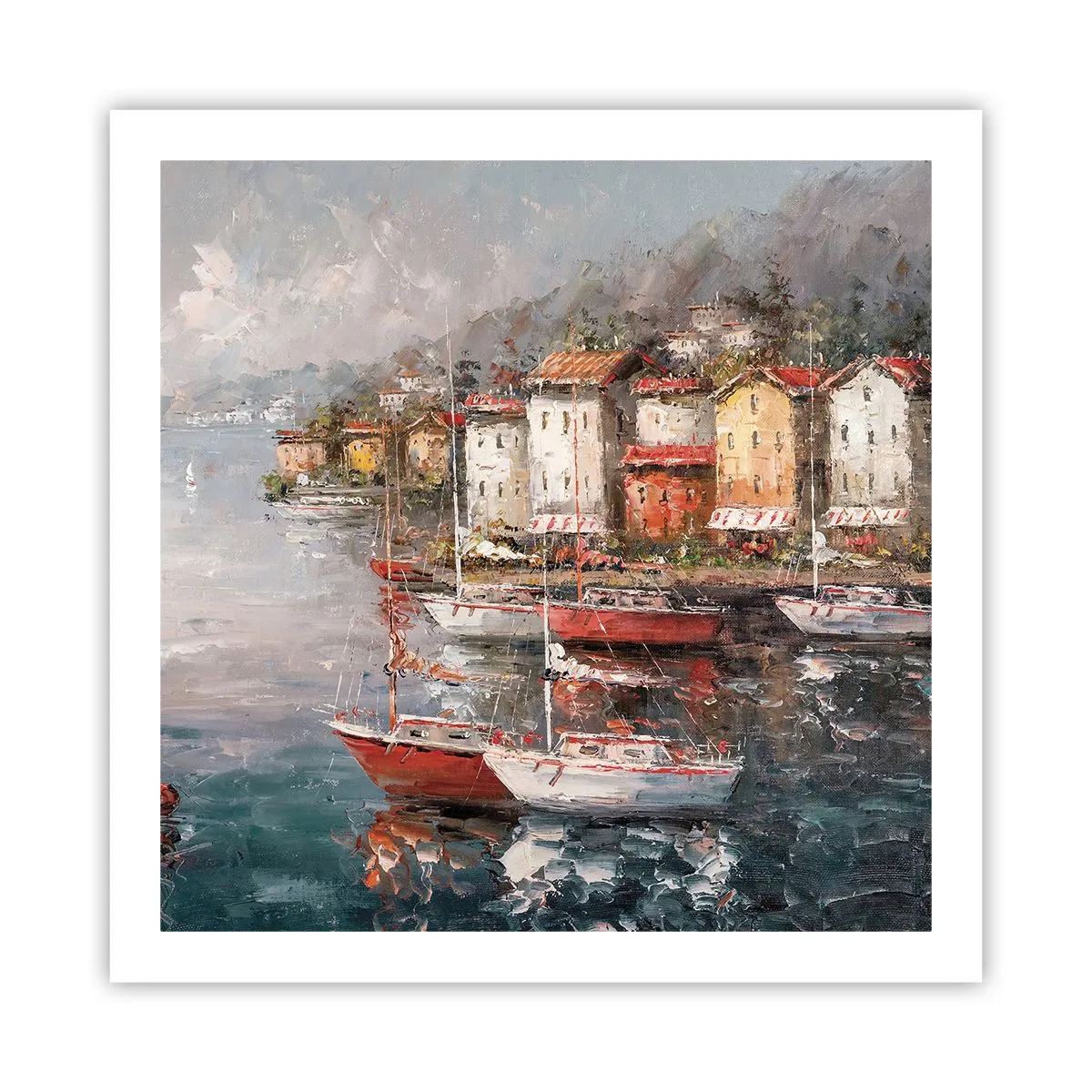 Plakat - Romantyczna przystań - 60x60 cm