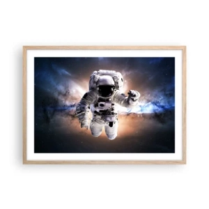 Plakat w ramie jasny dąb - Pozdrowienia z kosmosu - 70x50 cm