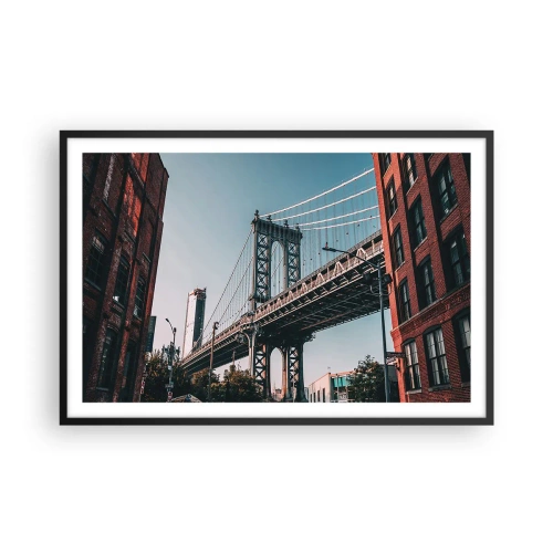 Plakat w czarnej ramie - Nad falami miasta - 91x61 cm