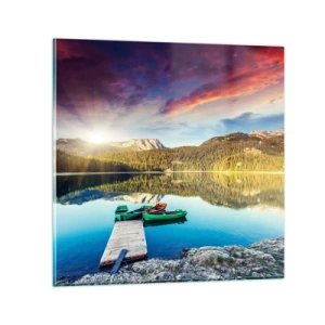 Obraz na szkle - Nad wodą gładką jak lustro - 40x40 cm