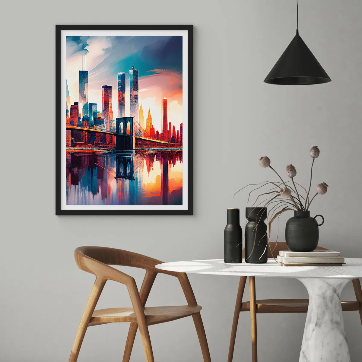 Plakat w czarnej ramie - Zjawiskowy Nowy Jork - 70x100 cm