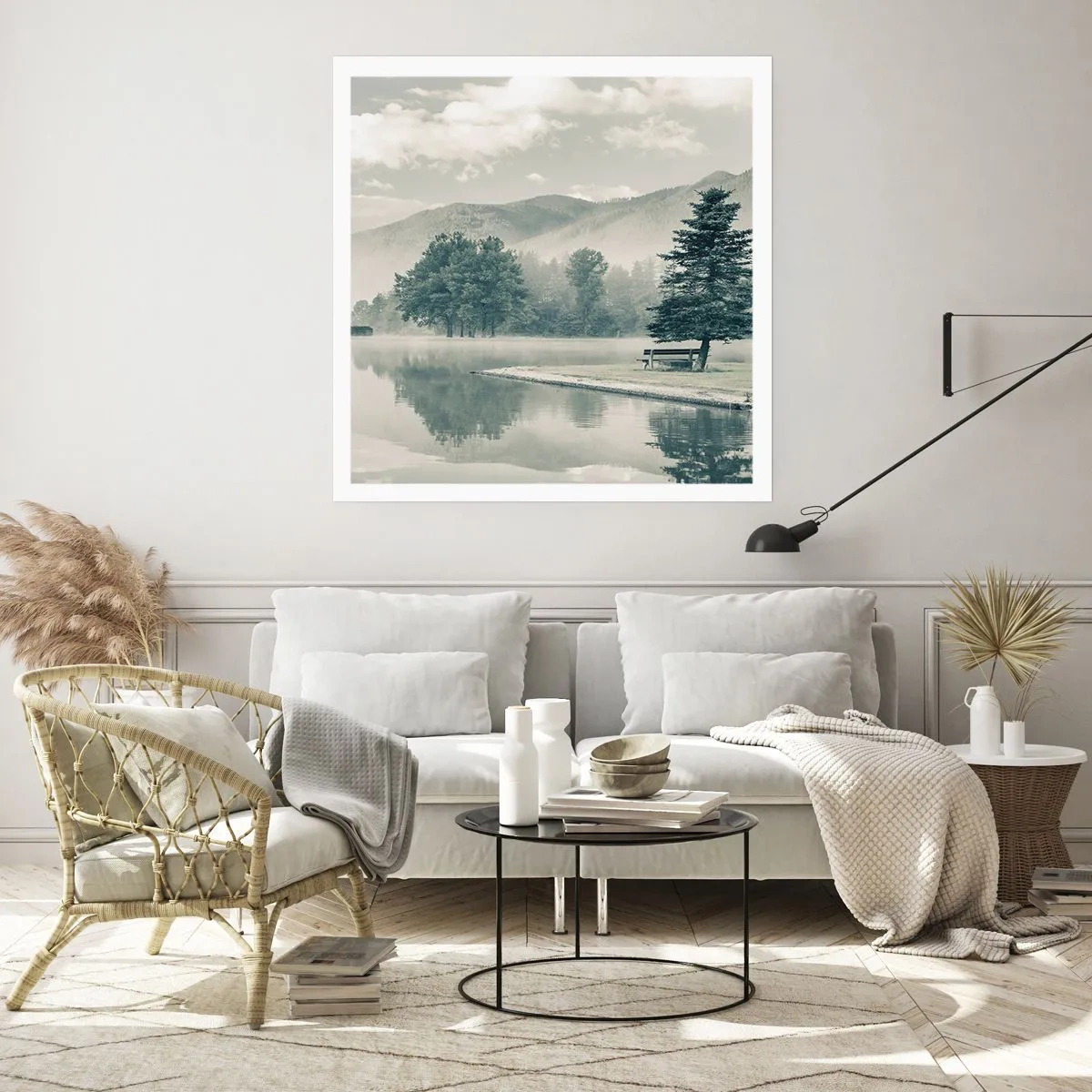 Plakat - Jezioro jeszcze śpi - 50x50 cm