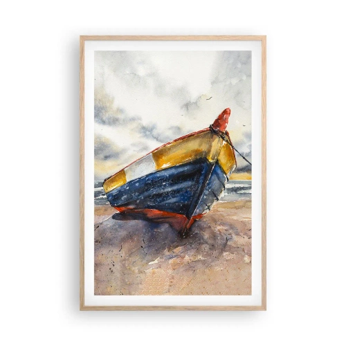 Plakat w ramie jasny dąb - Odpoczynek na brzegu - 61x91 cm