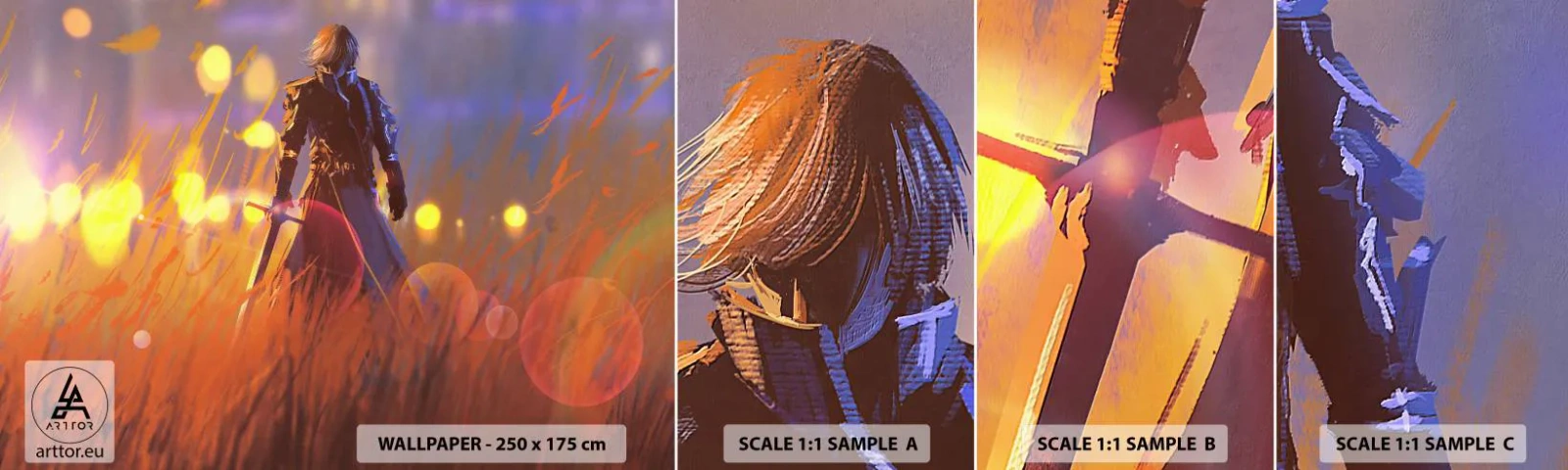 Fototapeta Próbka Samoprzylepna Deluxe Sticker - Błędny rycerz - Abstrakcja, Fantasy, Wojownik - 100x30 cm