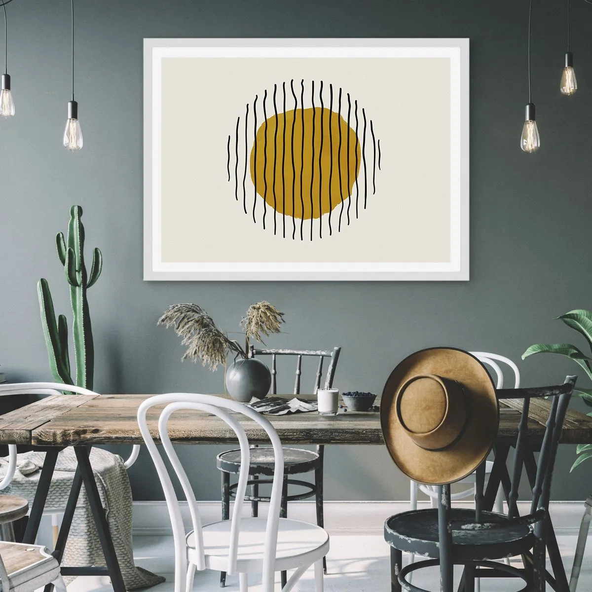 Plakat w białej ramie - Abstrakcja drżąca od żaru - 40x30 cm