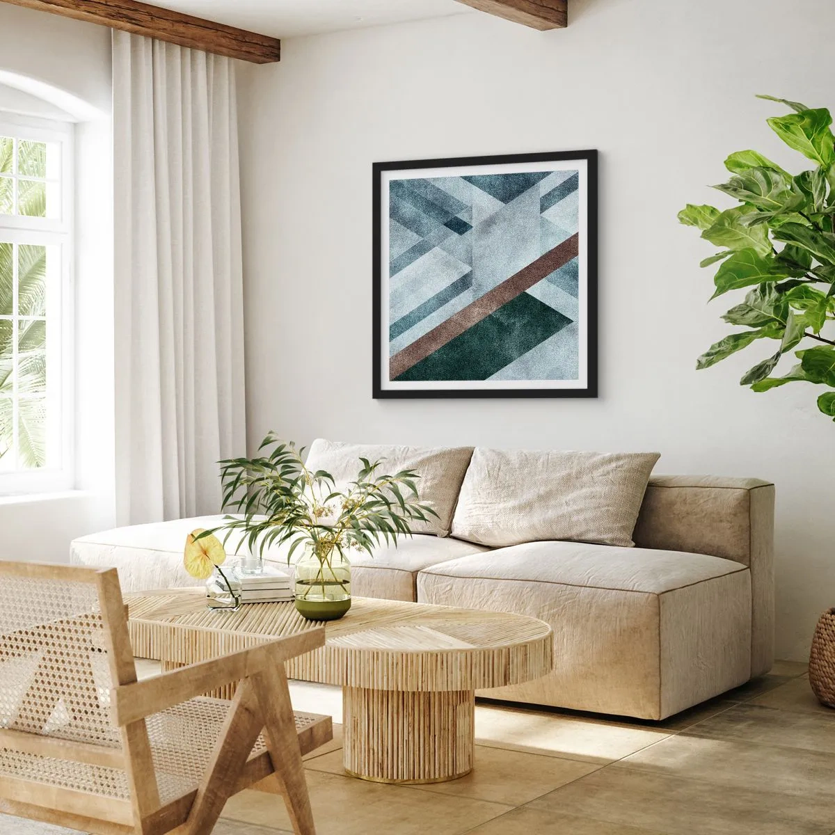 Plakat w czarnej ramie - Wyszukana elegancja geometrii - 30x30 cm