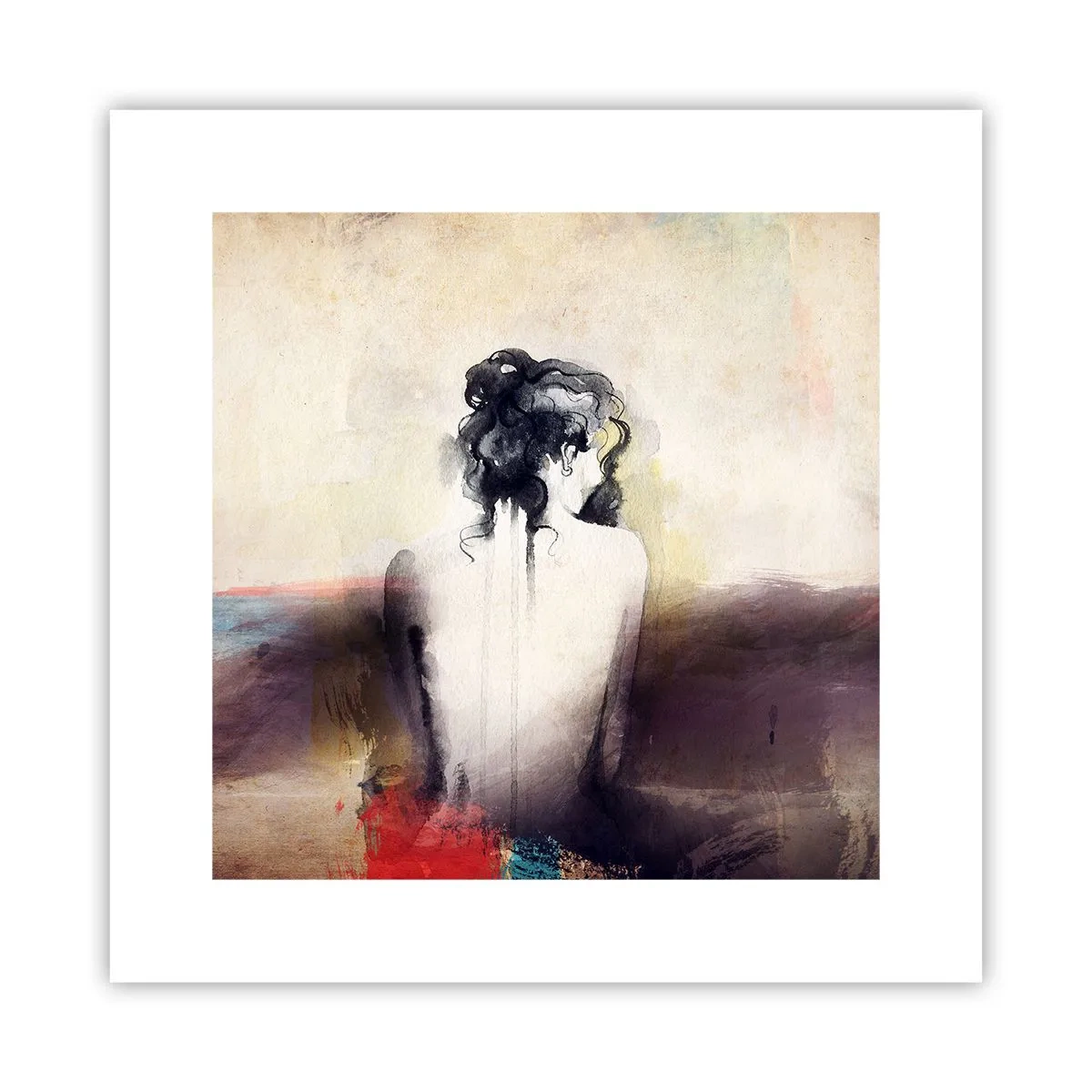 Plakat - Łagodne linie, owalne kształty - 30x30 cm