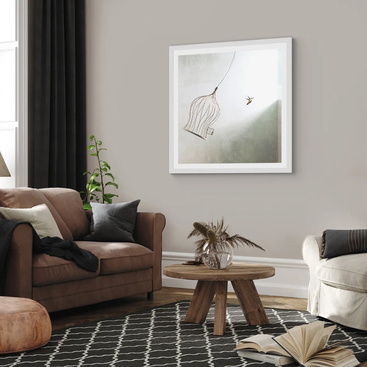 Plakat w białej ramie - W swoim żywiole - 40x40 cm