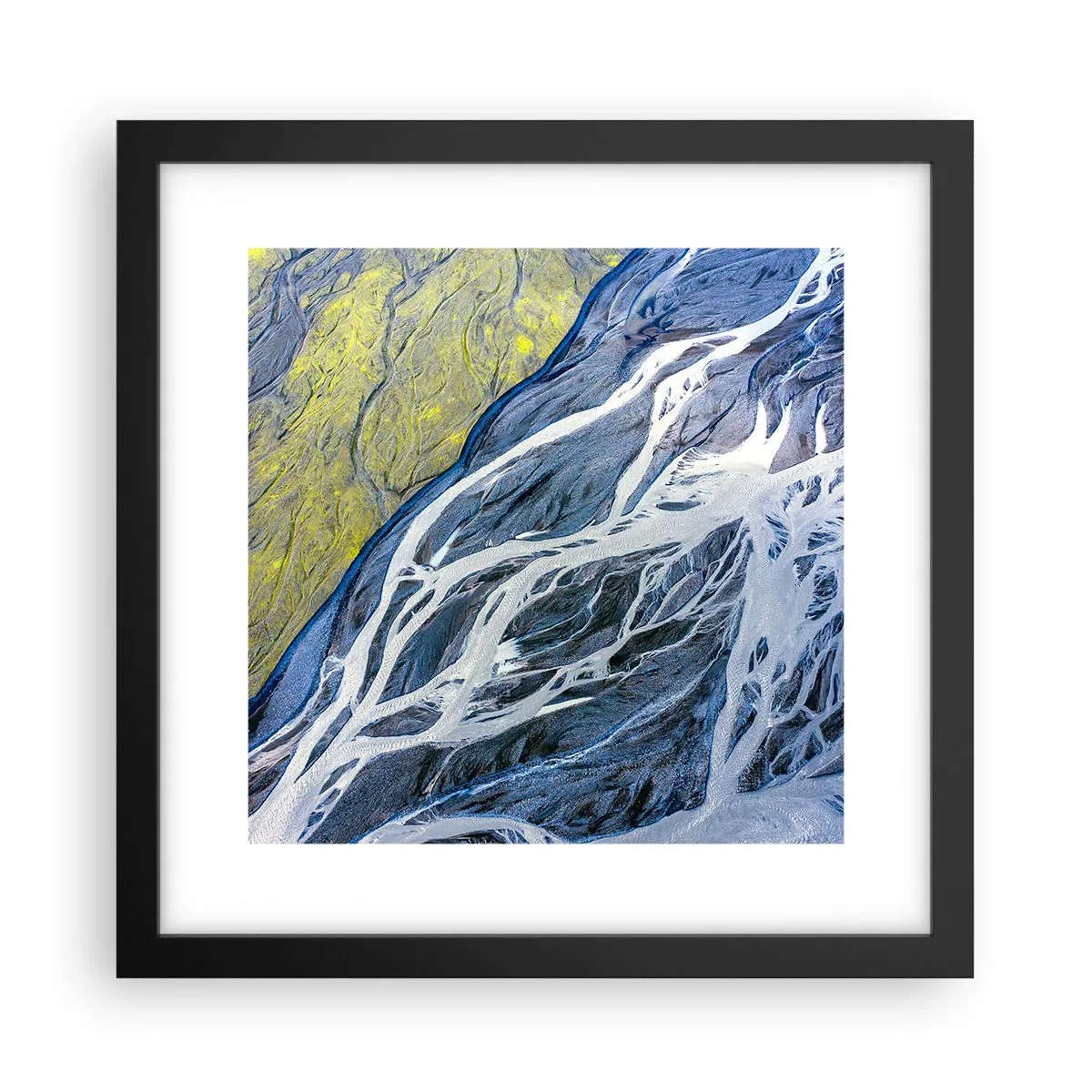 Plakat w czarnej ramie - Naskalne malowidła natury - 30x30 cm