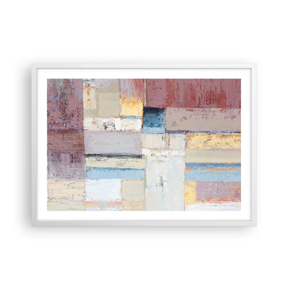 Plakat w białej ramie - Spokój geometrii - 70x50 cm