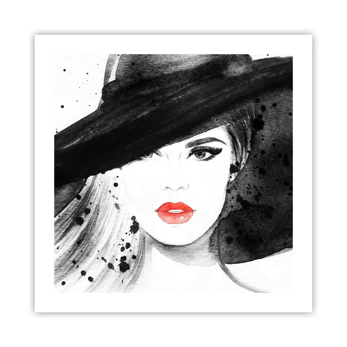 Plakat - Dama w czerni - 50x50 cm