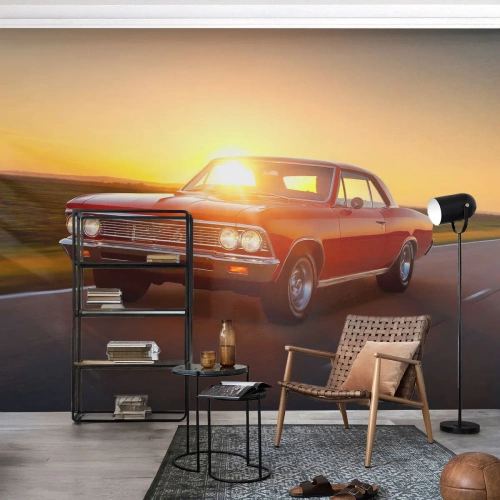 Fototapeta Premium Sand - Pożądanie ma kolor czerwony - Samochód, Podróż, Vintage - 400x280 cm