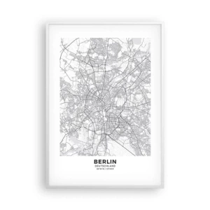 Plakat w białej ramie - Kwiat Berlina - 70x100 cm