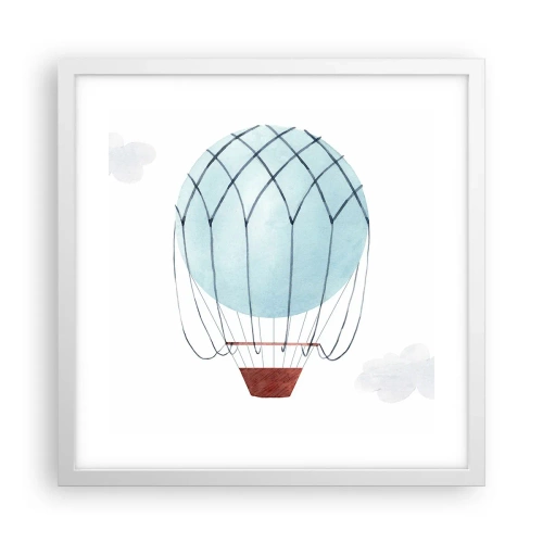 Plakat w białej ramie - Cały w chmurach - 40x40 cm