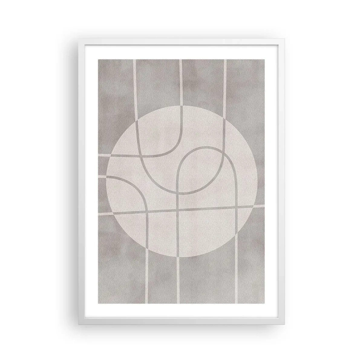 Plakat w białej ramie - Koliście i na wprost - 50x70 cm