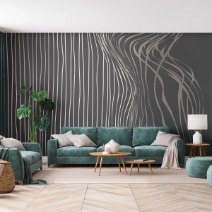 Fototapeta Premium Sand - Abstrakcyjna sylwetka kobiety z falującymi liniami - 100x70cm - Rytm i akcent - Nowoczesna dekoracja ścienna do salonu, kuchni i sypialni ARTTOR